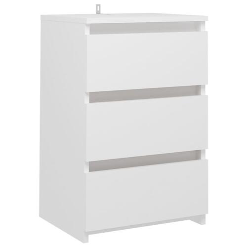 Sengeskabe 2 stk. 40x35x62,5 cm spånplade hvid