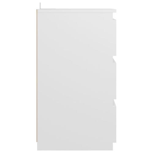 Sengeskabe 2 stk. 40x35x62,5 cm spånplade hvid
