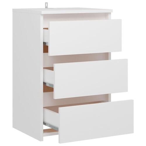 Sengeskabe 2 stk. 40x35x62,5 cm spånplade hvid