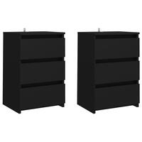 Sengeskabe 2 stk. 40x35x62,5 cm spånplade sort
