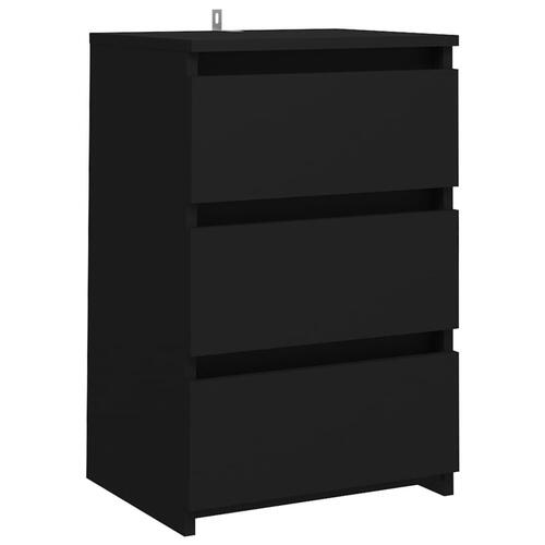 Sengeskabe 2 stk. 40x35x62,5 cm spånplade sort