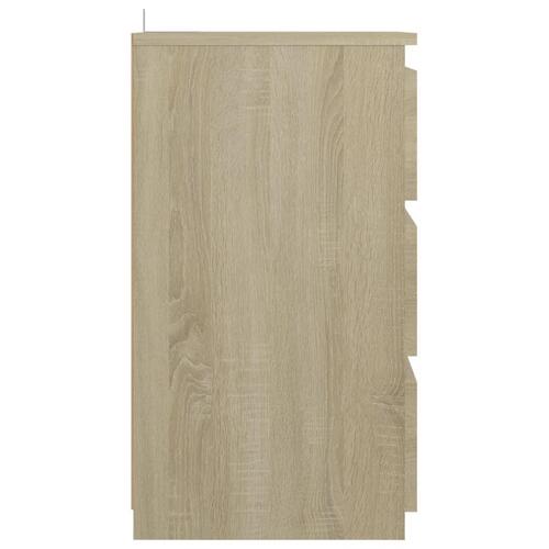 Natborde 2 stk. 40x35x62,5 cm spånplade egetræsfarvet