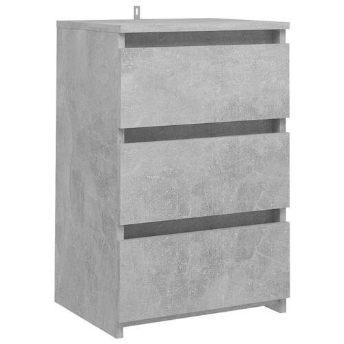 Natborde 2 stk. 40x35x62,5 cm spånplader betongrå