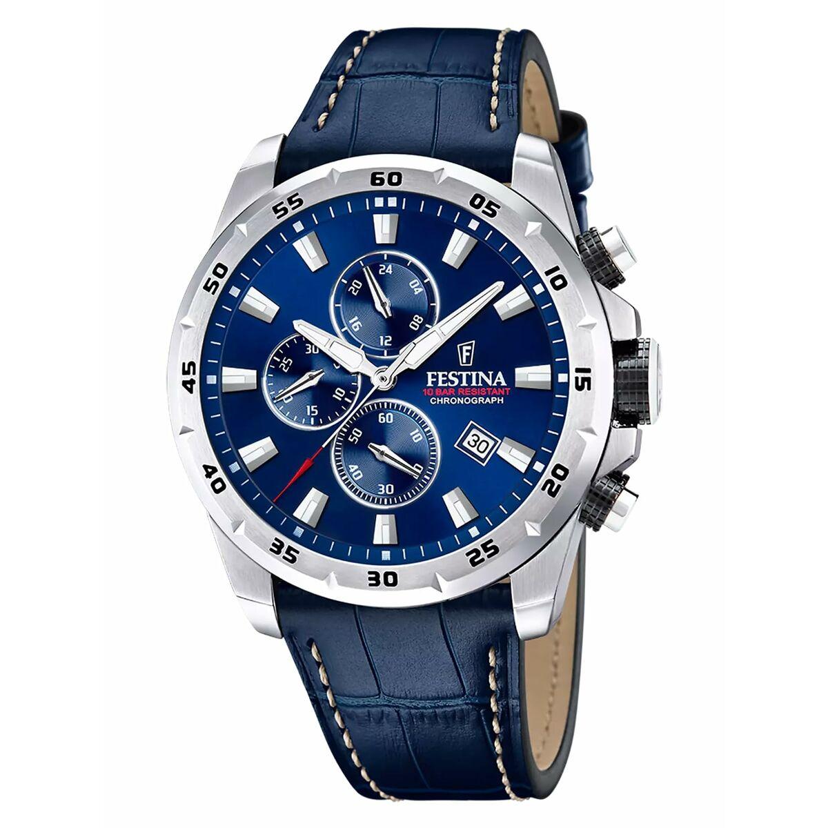 Festina Herreur F20692/2 - kronograf med blå skive billede