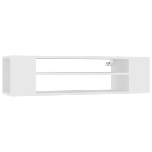 Væghængt tv-bord 100x30x26,5 cm konstrueret træ hvid