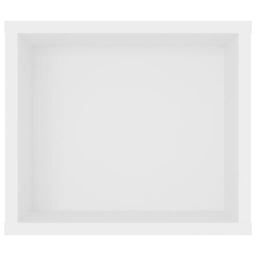 Væghængt tv-bord 100x30x26,5 cm konstrueret træ hvid