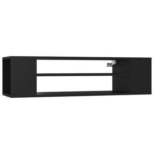 Væghængt tv-bord 100x30x26,5 cm konstrueret træ sort
