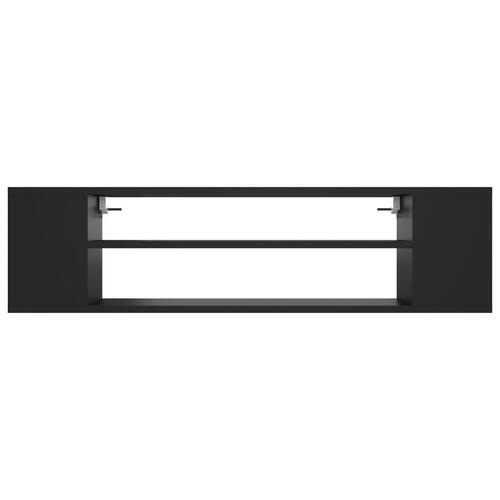 Væghængt tv-bord 100x30x26,5 cm konstrueret træ sort