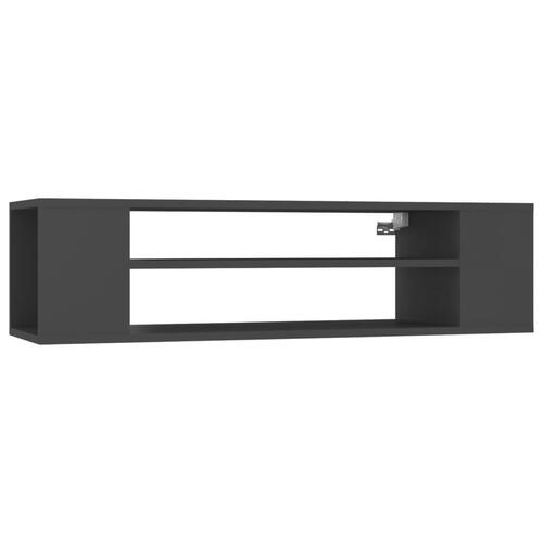Væghængt tv-bord 100x30x26,5 cm konstrueret træ grå
