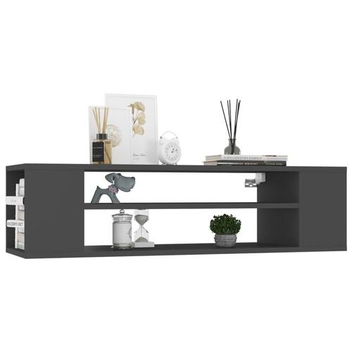 Væghængt tv-bord 100x30x26,5 cm konstrueret træ grå