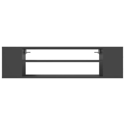 Væghængt tv-bord 100x30x26,5 cm konstrueret træ grå