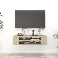Væghængt tv-bord 100x30x26,5 cm konstrueret træ sonoma-eg