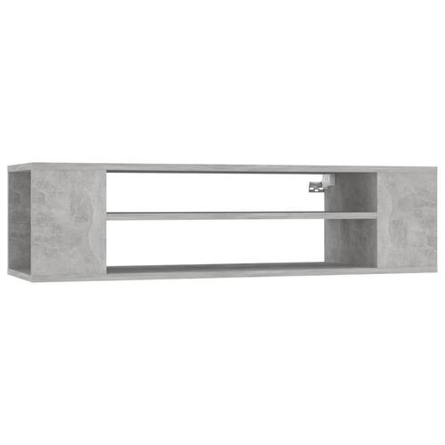 Væghængt tv-bord 100x30x26,5 cm konstrueret træ betongrå