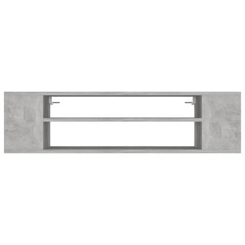 Væghængt tv-bord 100x30x26,5 cm konstrueret træ betongrå