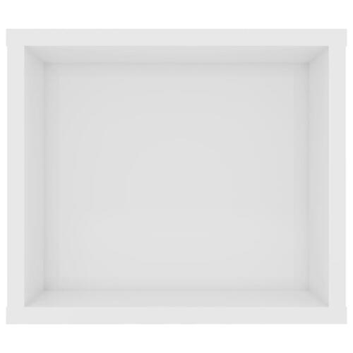 Væghængt tv-bord 100x30x26,5 cm konstrueret træ hvid højglans