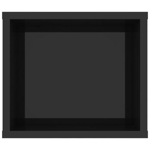 Væghængt tv-bord 100x30x26,5 cm konstrueret træ sort højglans