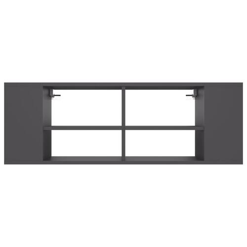 Væghængt tv-bord 102x35x35 cm konstrueret træ grå