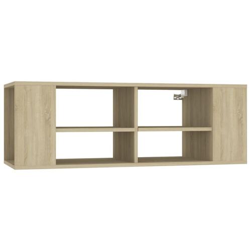Væghængt tv-bord 102x35x35 cm konstrueret træ sonoma-eg