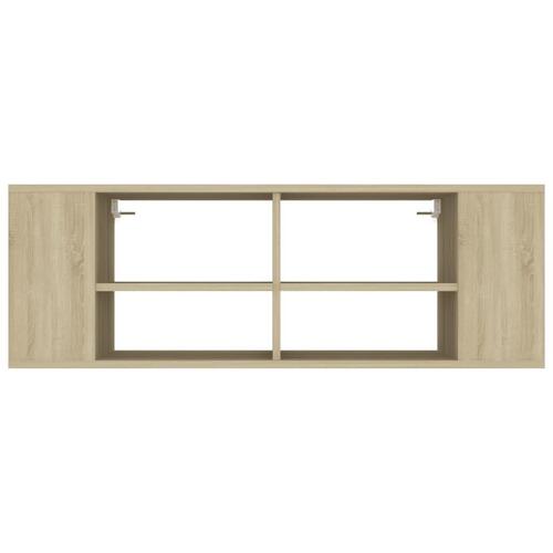 Væghængt tv-bord 102x35x35 cm konstrueret træ sonoma-eg