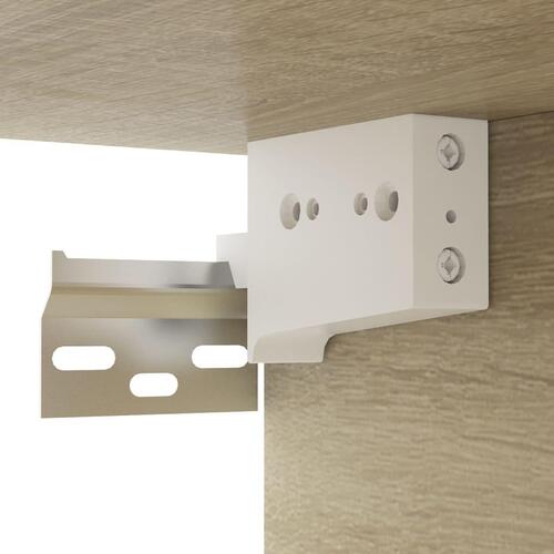 Væghængt tv-bord 102x35x35 cm konstrueret træ sonoma-eg