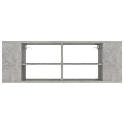 Væghængt tv-bord 102x35x35 cm konstrueret træ betongrå