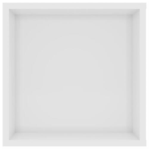 Væghængt tv-bord 102x35x35 cm konstrueret træ hvid højglans