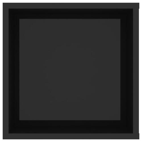 Væghængt tv-bord 102x35x35 cm konstrueret træ sort højglans