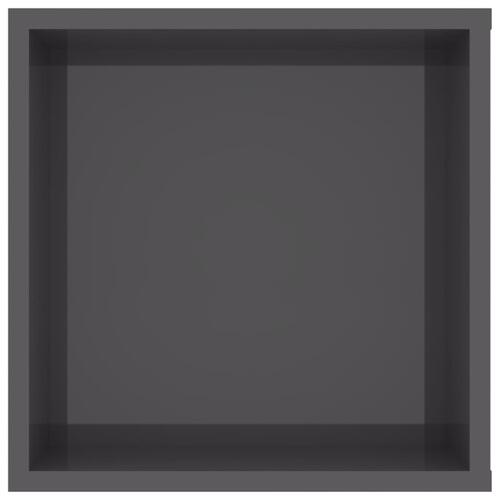 Væghængt tv-bord 102x35x35 cm konstrueret træ grå højglans