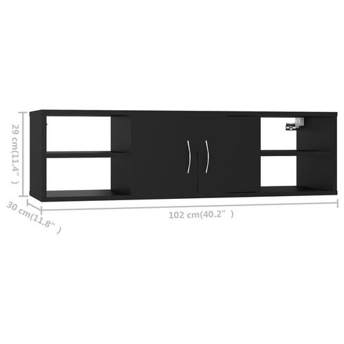 Væghylde 102x30x29 cm konstrueret træ sort