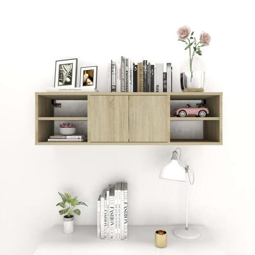 Væghylde 102x30x29 cm konstrueret træ sonoma-eg