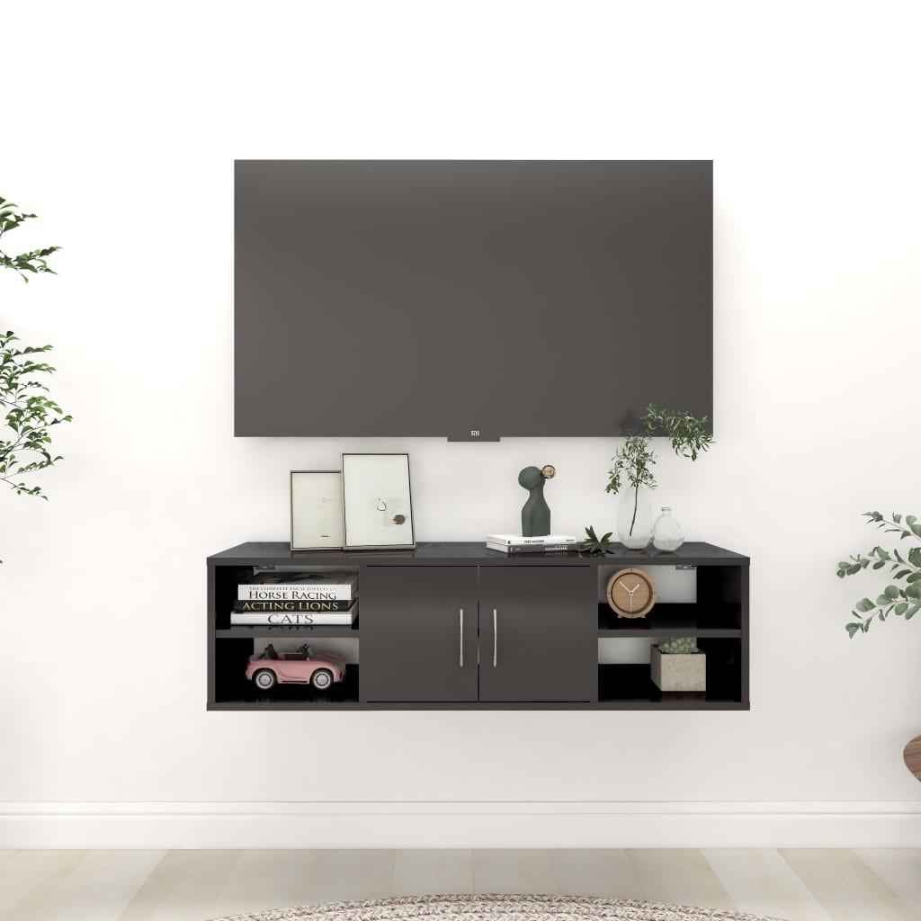 Væghylde 102x30x29 cm konstrueret træ grå højglans