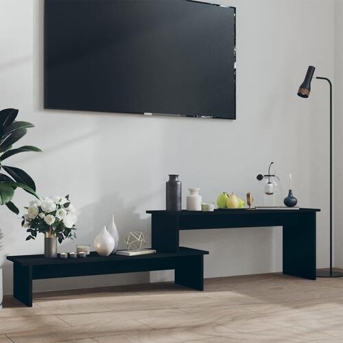 Tv-bord 180x30x43 cm konstrueret træ sort