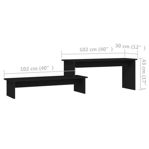 Tv-bord 180x30x43 cm konstrueret træ sort