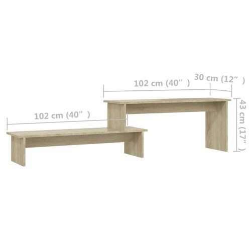 Tv-bord 180x30x43 cm konstrueret træ sonoma-eg