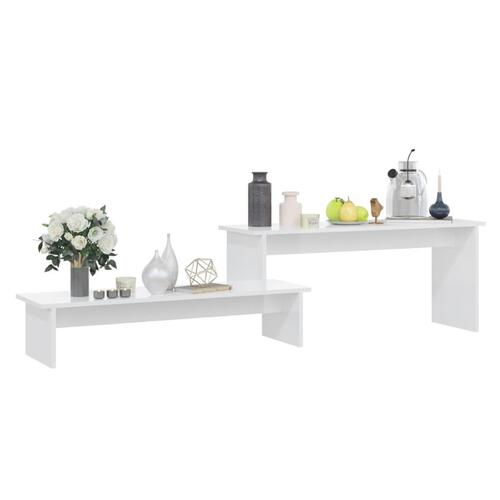 Tv-bord 180x30x43 cm konstrueret træ hvid højglans