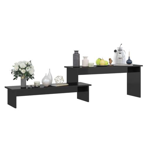 Tv-bord 180x30x43 cm konstrueret træ sort højglans