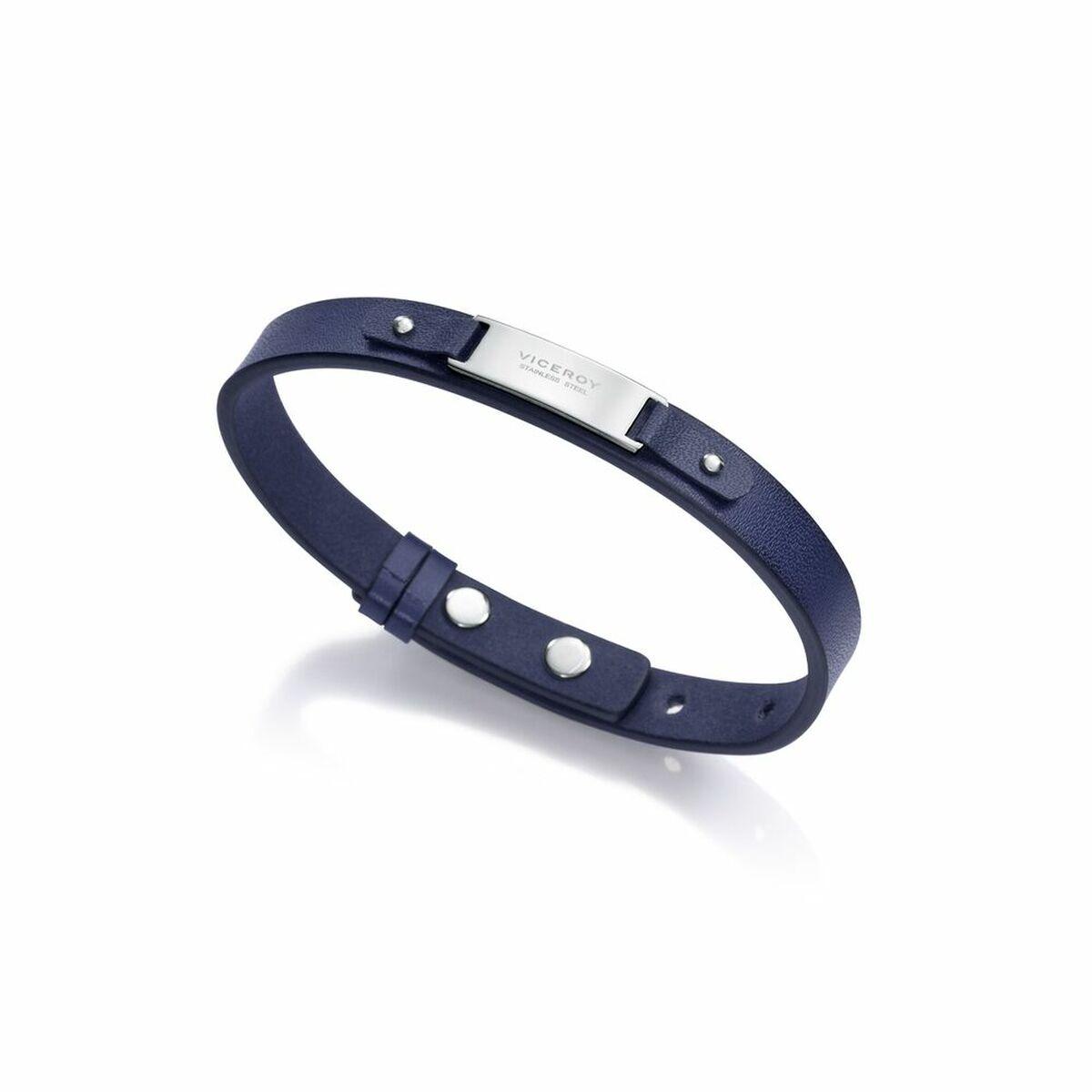 Armbånd til mænd 75223P01013 - navy læderlook billede