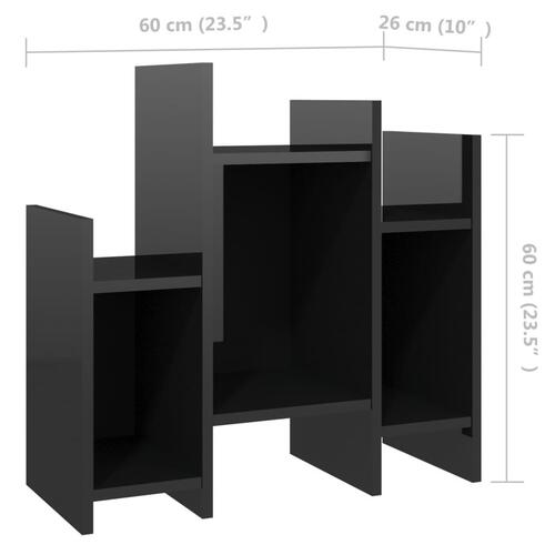 Sideskab 60x26x60 cm spånplade sort højglans