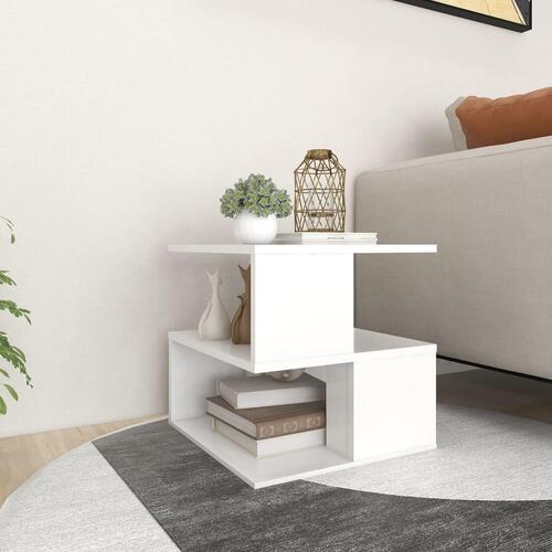 Sidebord 40x40x40 cm konstrueret træ hvid
