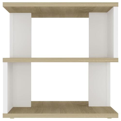 Sidebord 40x40x40 cm spånplade sonoma-eg og hvid