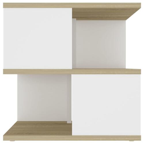 Sidebord 40x40x40 cm spånplade sonoma-eg og hvid