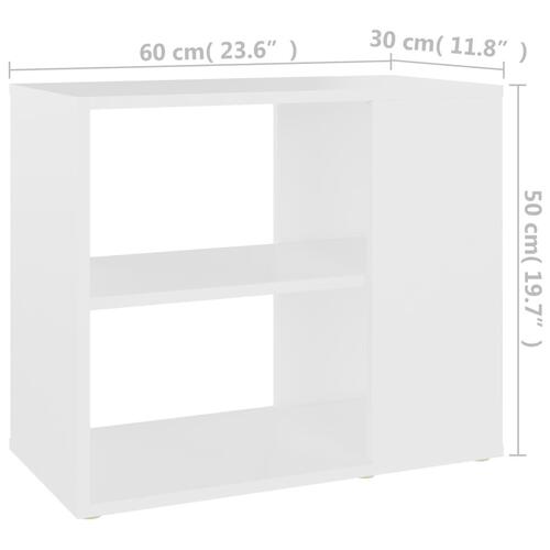 Sideskab 60x30x50 cm konstrueret træ hvid