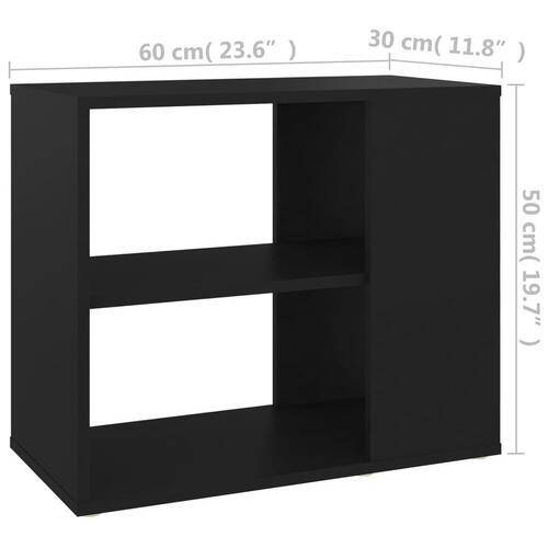 Sideskab 60x30x50 cm konstrueret træ sort