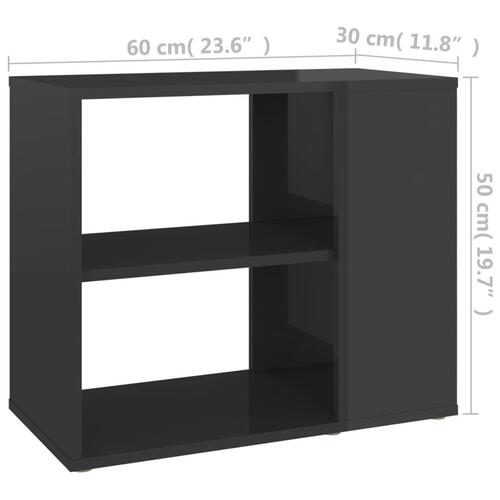 Sideskab 60x30x50 cm konstrueret træ grå højglans