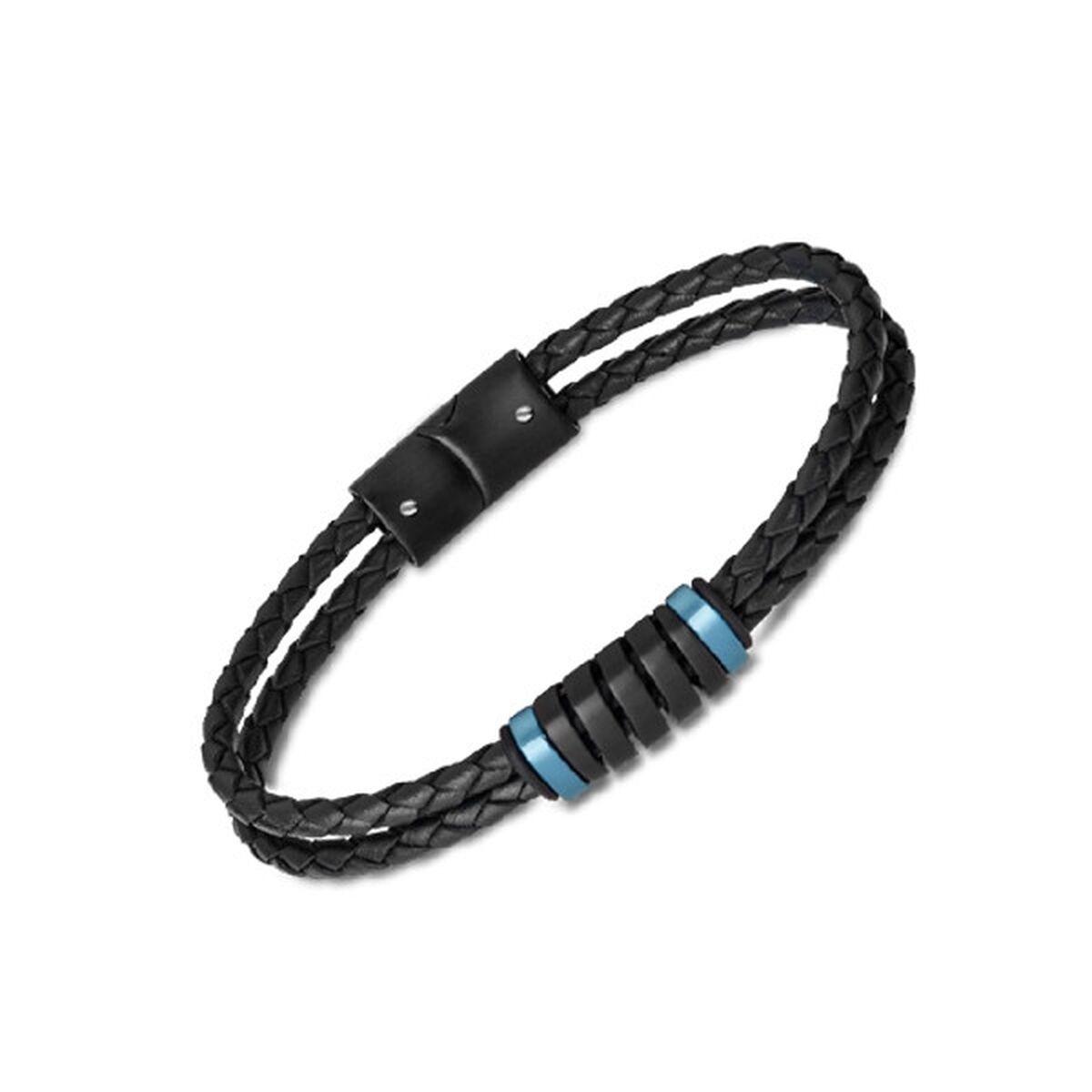 Lotus LS2150-2/4 armbånd til mænd - flettet armbånd i metal og læderlook billede