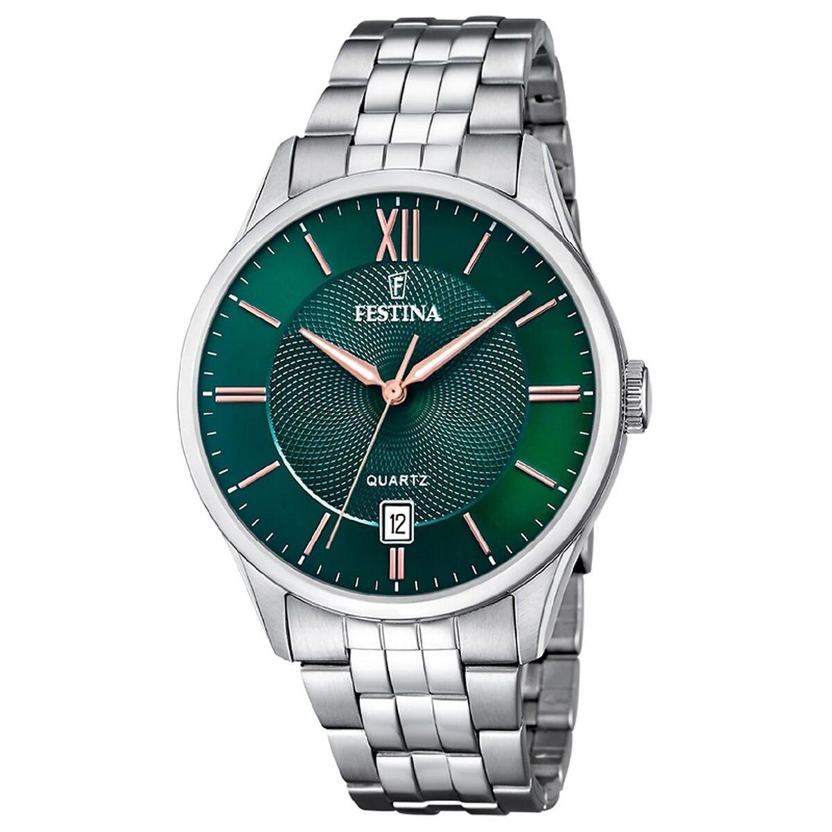 Festina F20425/7 herreur - grøn urskive, sølvfarvet lænke billede