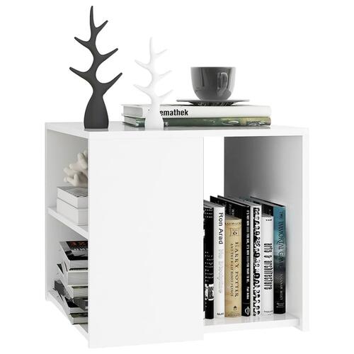 Sidebord 50x50x45 cm konstrueret træ hvid