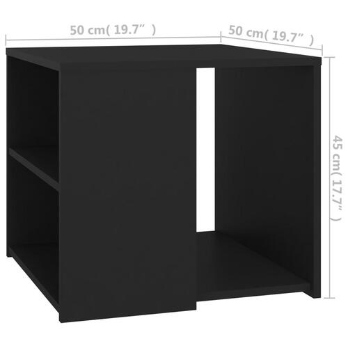 Sidebord 50x50x45 cm konstrueret træ sort