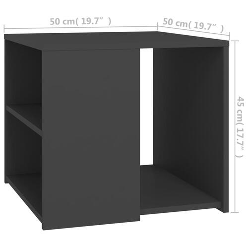 Sidebord 50x50x45 cm konstrueret træ grå