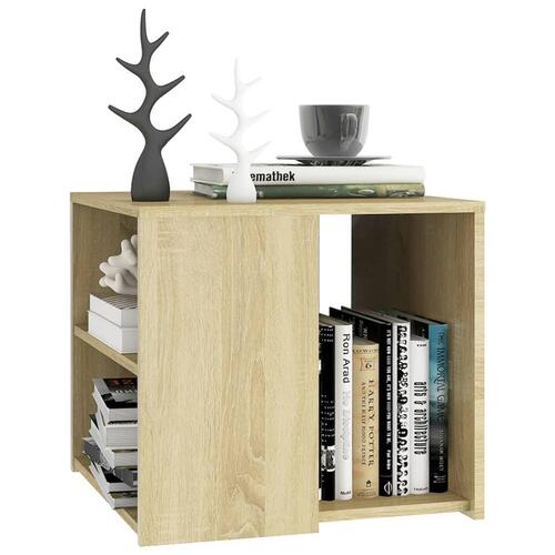 Sidebord 50x50x45 cm konstrueret træ sonoma-eg